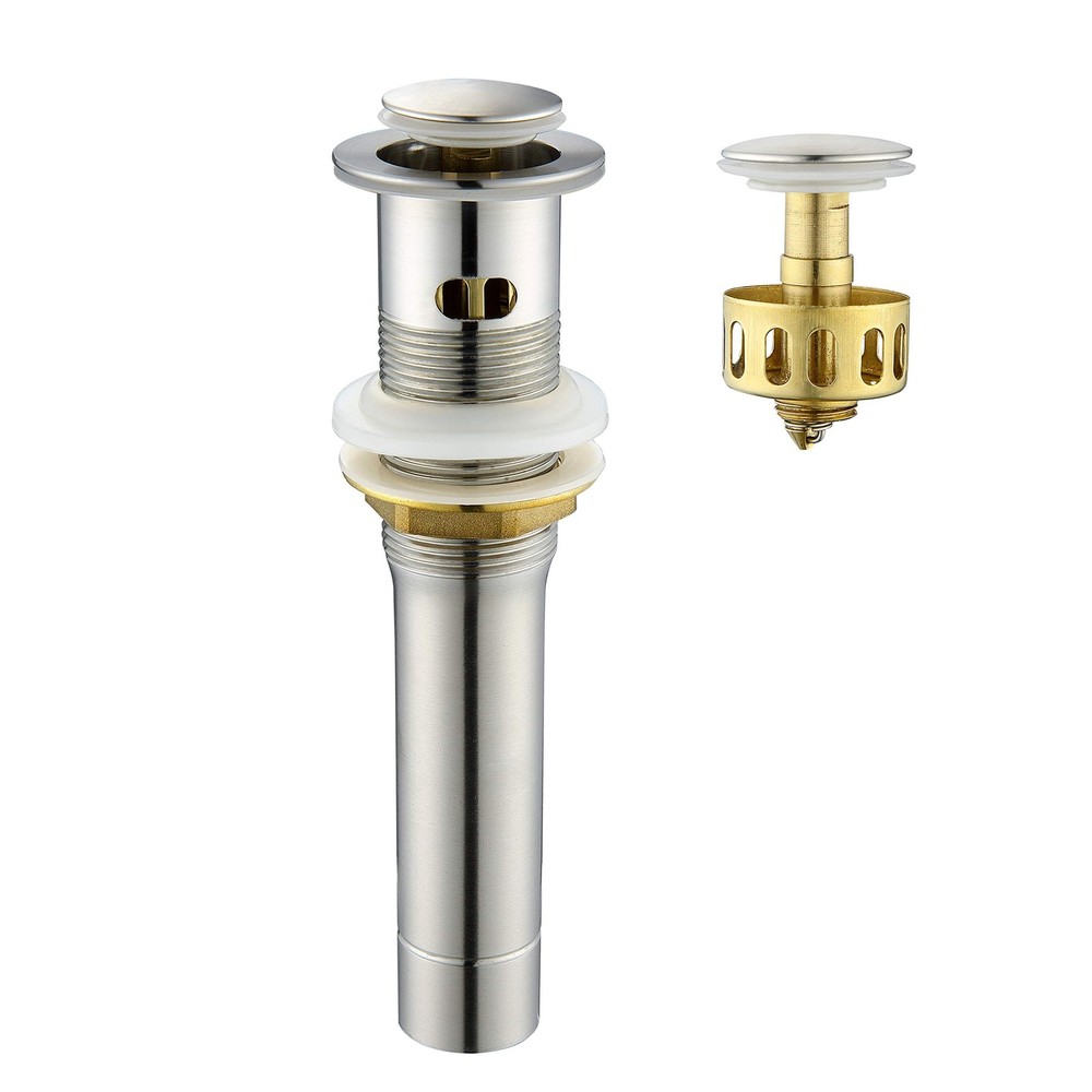 Brushed Nickel Pop-Up Sink Drain Stopper for Bathroom Vessel Vanity Art Basin