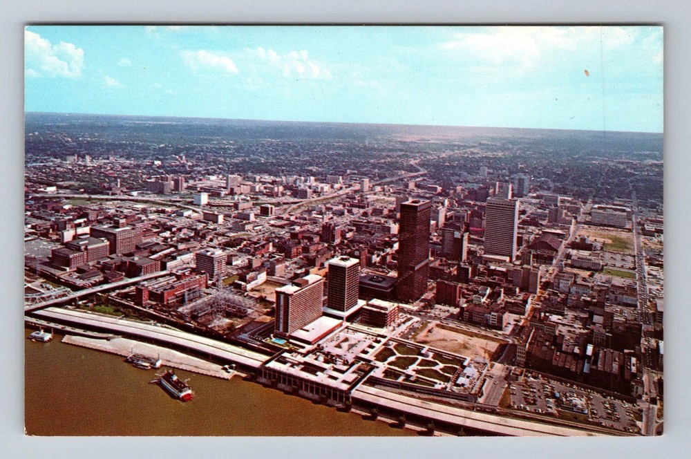Louisville KY-Kentucky Aerial Of Town Area Vintage Postcard
