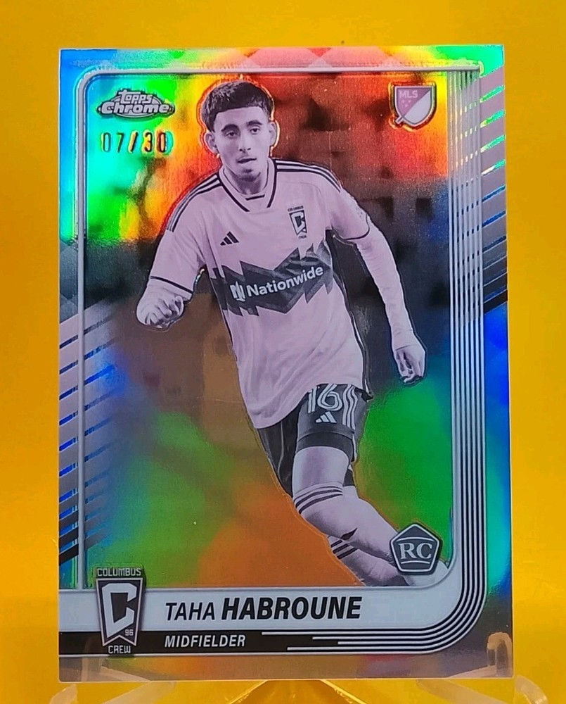 2025 Topps Chrome MLS Taha Habroune RC #104 PEARL 07/10 Columbus Crew
