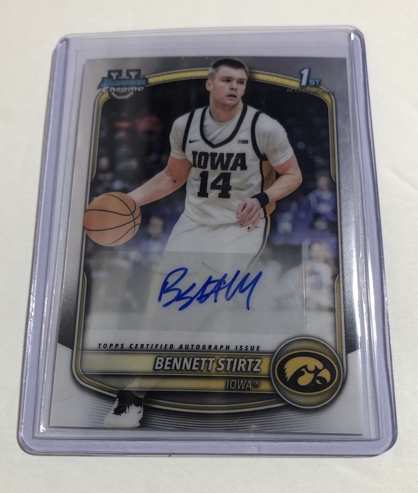 2025-26 Bowman Chrome U Bennett Stirtz 1st Auto Iowa Hawkeyes / OKC Thunder