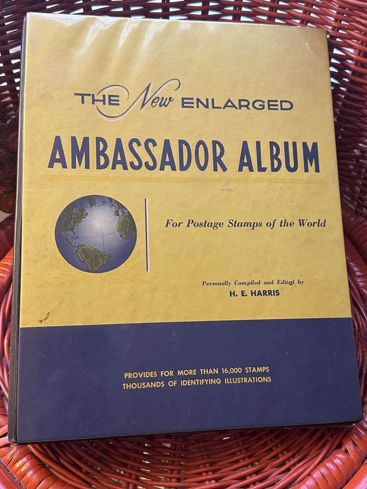 Vintage ambassador album  for stamps of the world lot of  rare stamps