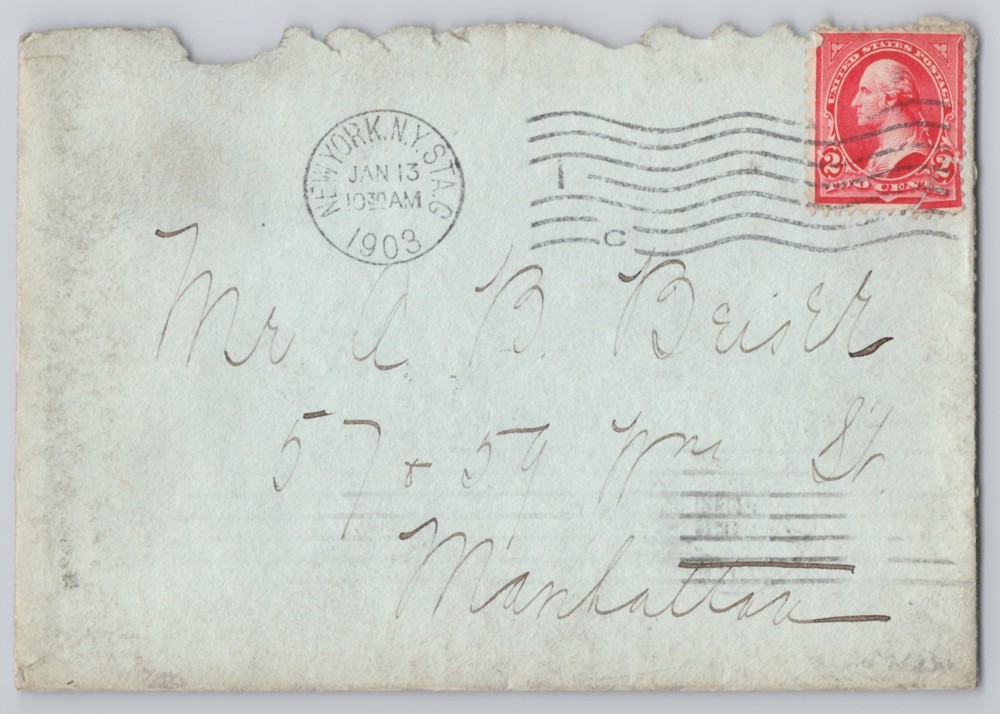 New York, NY, circular datestamp with 2c Washington stamp, Un 1903 ACE