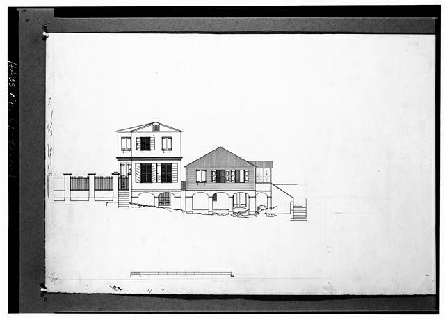 Photo:Architectural Measured Drawing House Elevation 1900s Staircase Fence