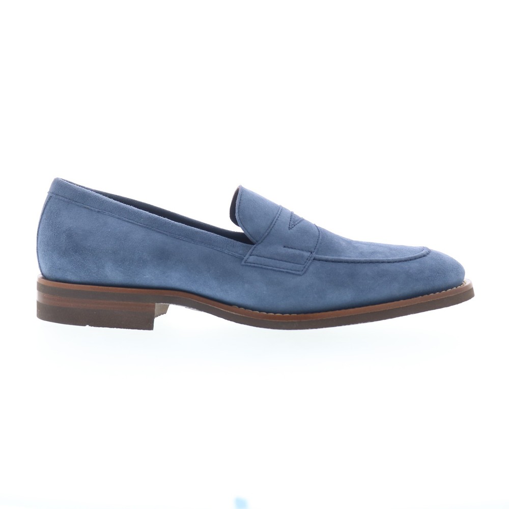 Zelli Italia Roma Suede Penny Loafer Mens Blue Loafers & Slip Ons Penny Shoes 9