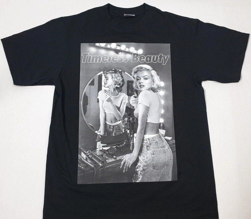 Marilyn Monroe T-shirt Timeless Beauty Pin Up Urban Streetwear Men's Black Tee