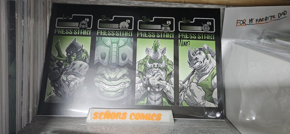 Eddie Nunez -SIGNED TMNT Villain Arcade - 11 x 17 Art Print-w/COA