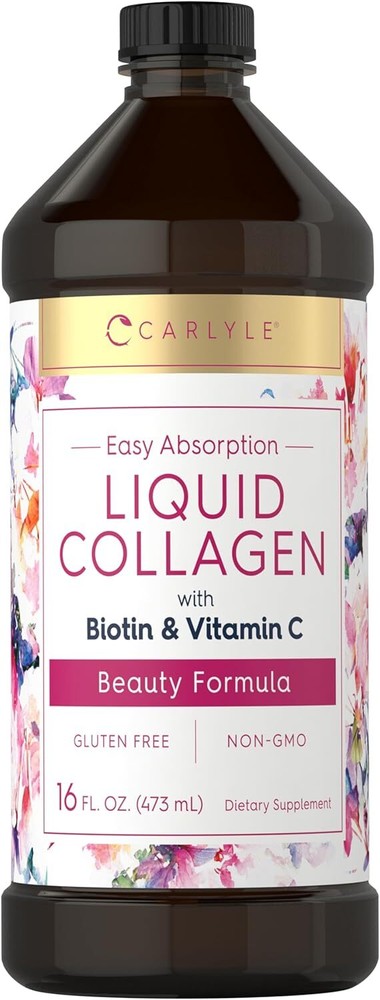 Liquid Collagen 16 Fl Oz with Biotin and Amino Acid Protein Natural Berry Flavor-image