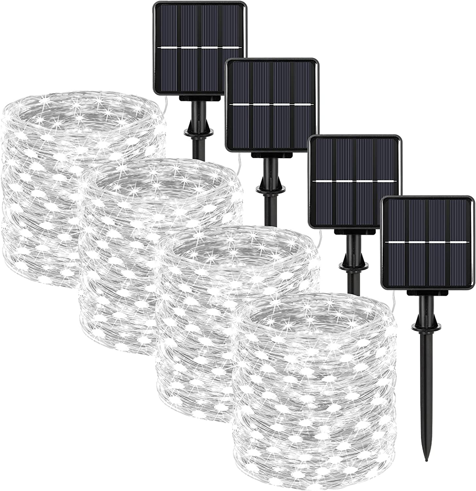 Extra-long 288FT Solar Fairy String Lights, 4-Pack Each 72FT 200 LED Outdoor New