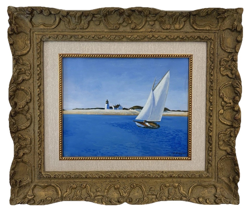 Edward Hopper 1882-1967. Watercolor On Paper Hand Signed In The Style Of