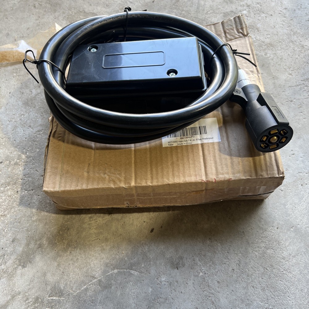 Brand New 7 Way Trailer Cable With Junction Box Mic tuning Heavy Duty 8’