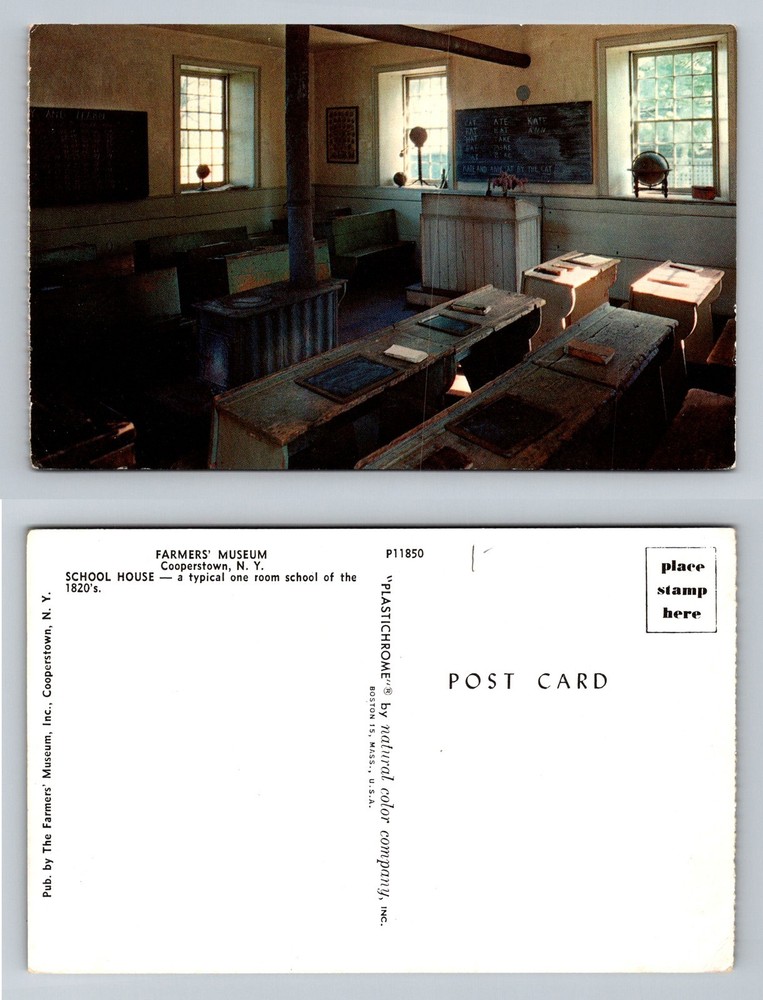 Cooperstown, NY-New York, Farmers Museum One Room Schoolhouse Vintage Postcard