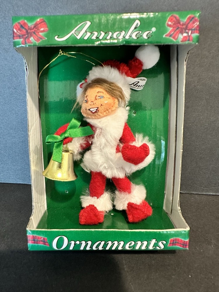 Annalee Mobilitee Doll Santa Claus Elf with Bell 3” Ornament Old Stock 2012