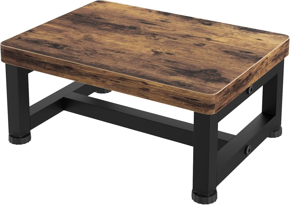 Heavy Duty Wooden Step Stool for Adults & Kids with Non-Slip Rubber Feet