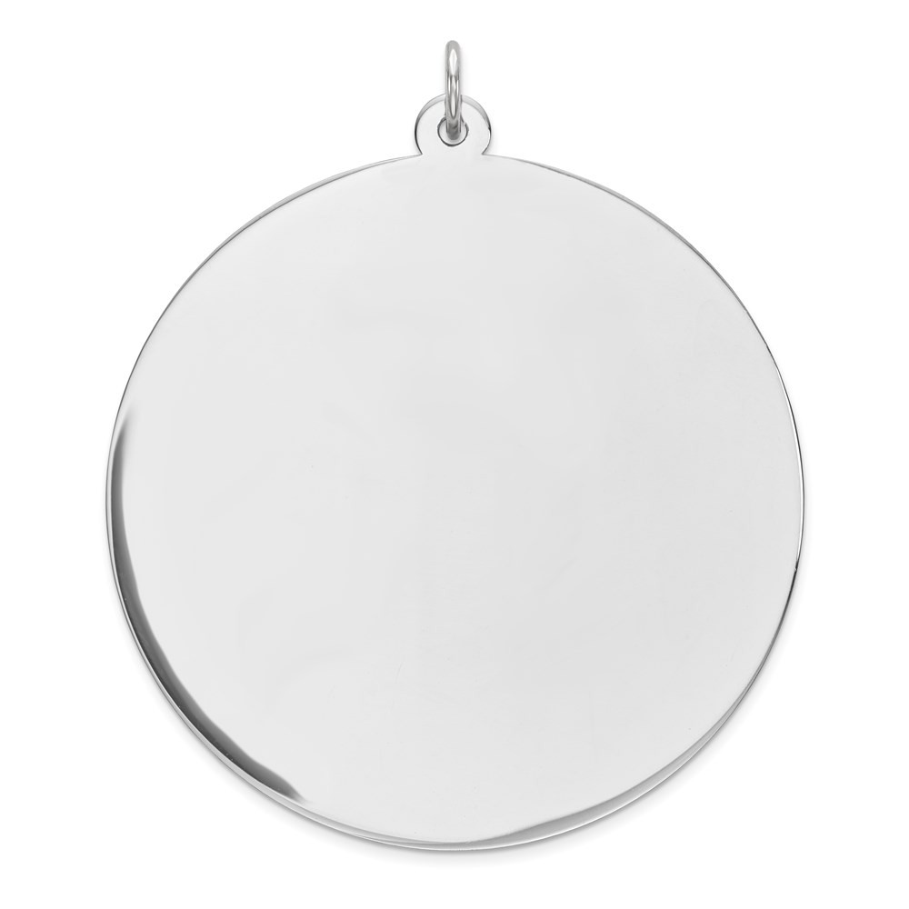 Sterling Silver Engraveable Round Polish Front/Back Disc Charm Pendant 7.2gm