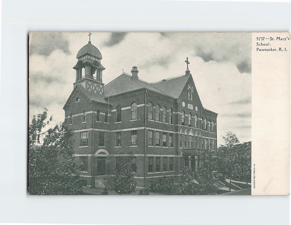 Postcard St. Mary's School Pawtucket Rhode Island USA