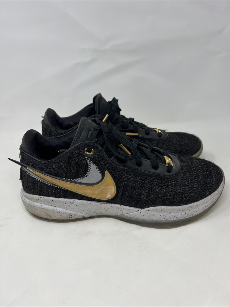 Nike LeBron 20 Black Metallic Gold Size 10