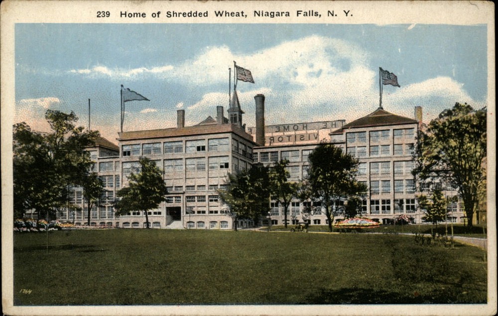 Niagara Falls New York ~ Shredded Wheat home office ~ postcard sku301