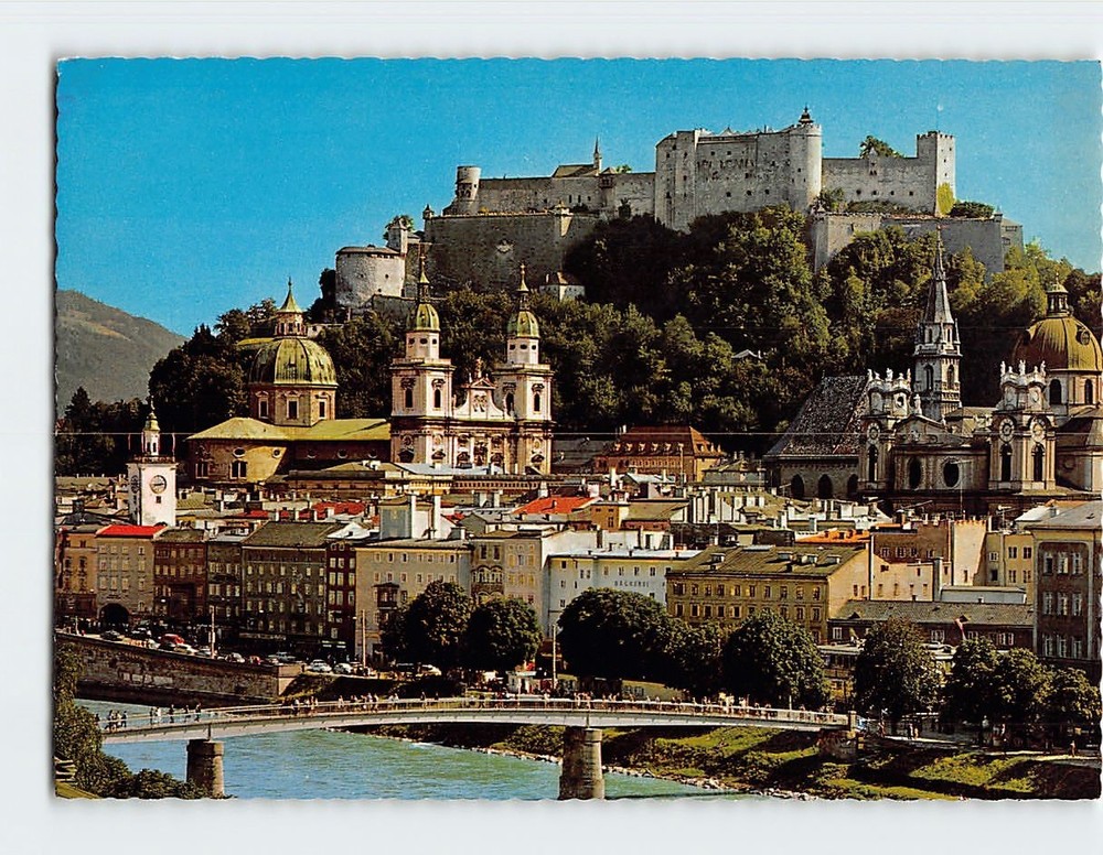 Postcard The old part of the town Salzburg Austria