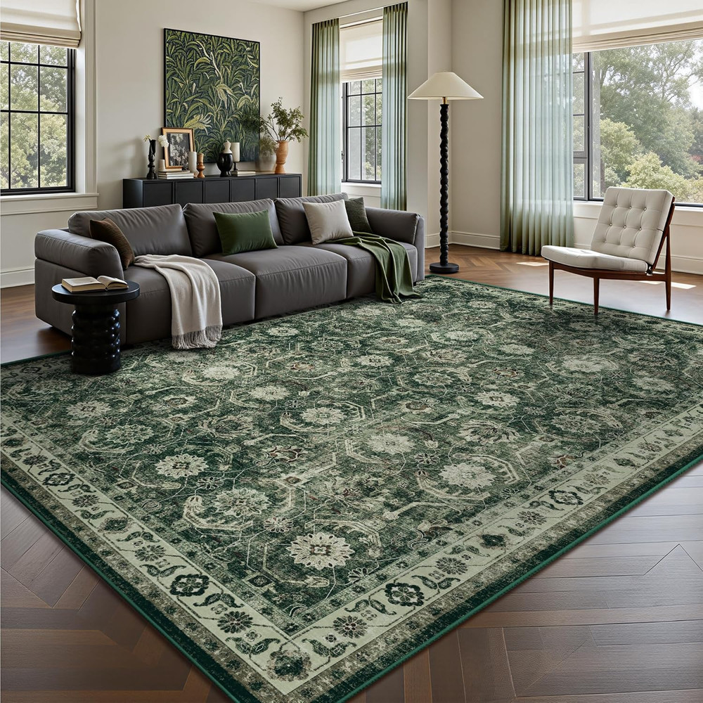 5X7 Area Rugs, Soft Non Slip Low Pile Washable Rug, Boho Modern Rug for Living R