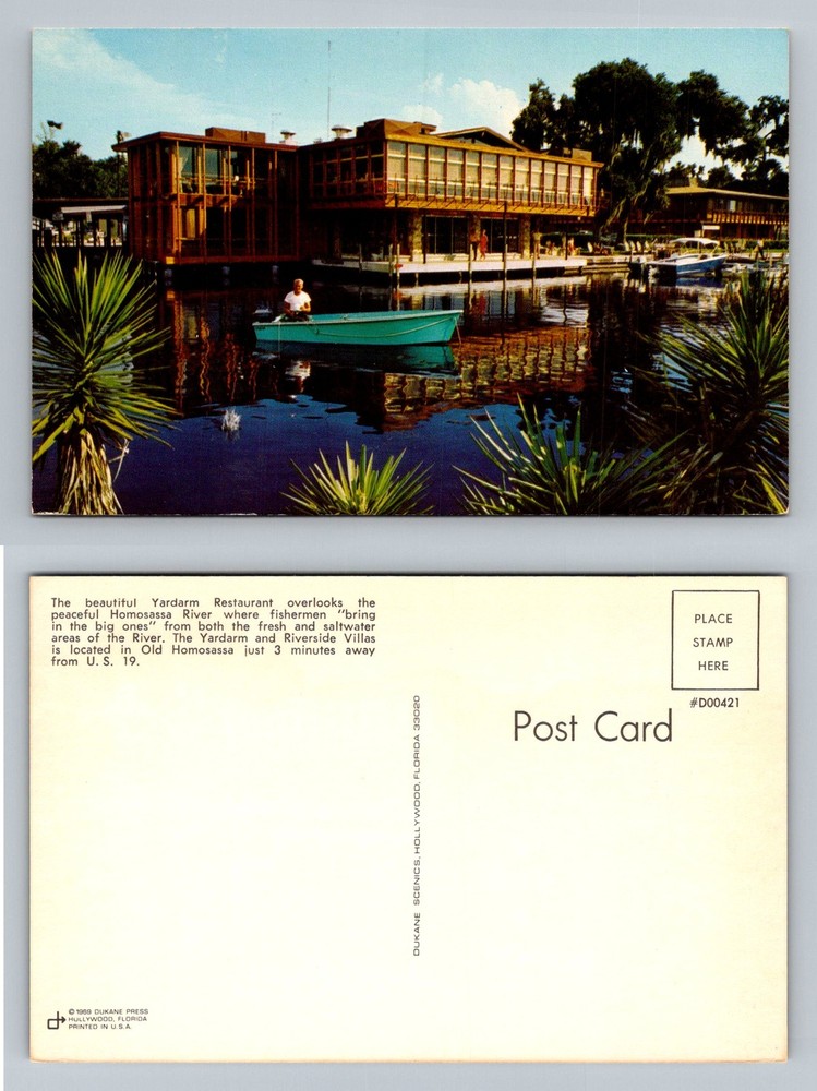 Homosassa, FL-Florida, Yardarm Restaurant Riverside Villas Vintage Postcard