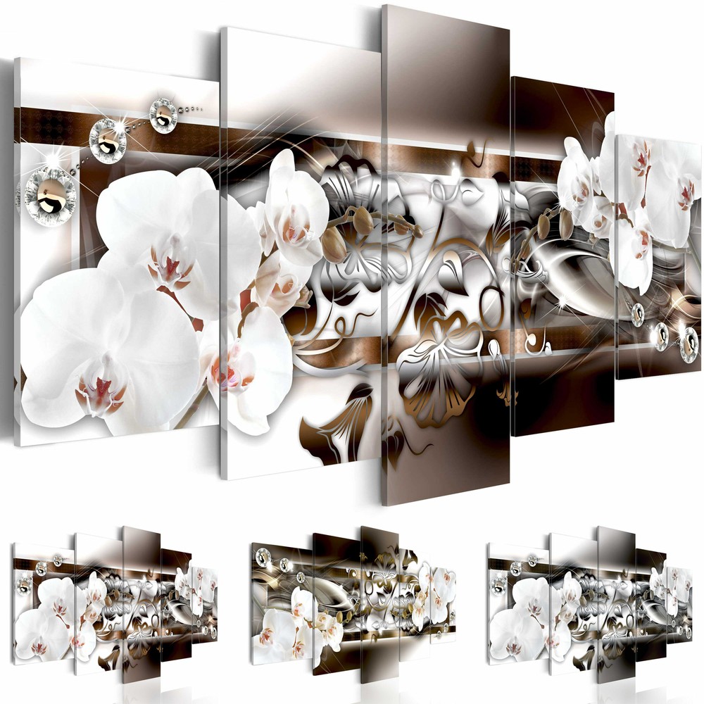 ORCHID FLOWERS ABSTRACT Canvas Wall Art Image Photo Print b-A-0153-b-n