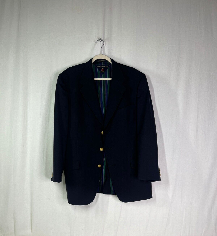 Tommy Hilfiger Men's Vintage Navy Blue Blazer - Size 42R