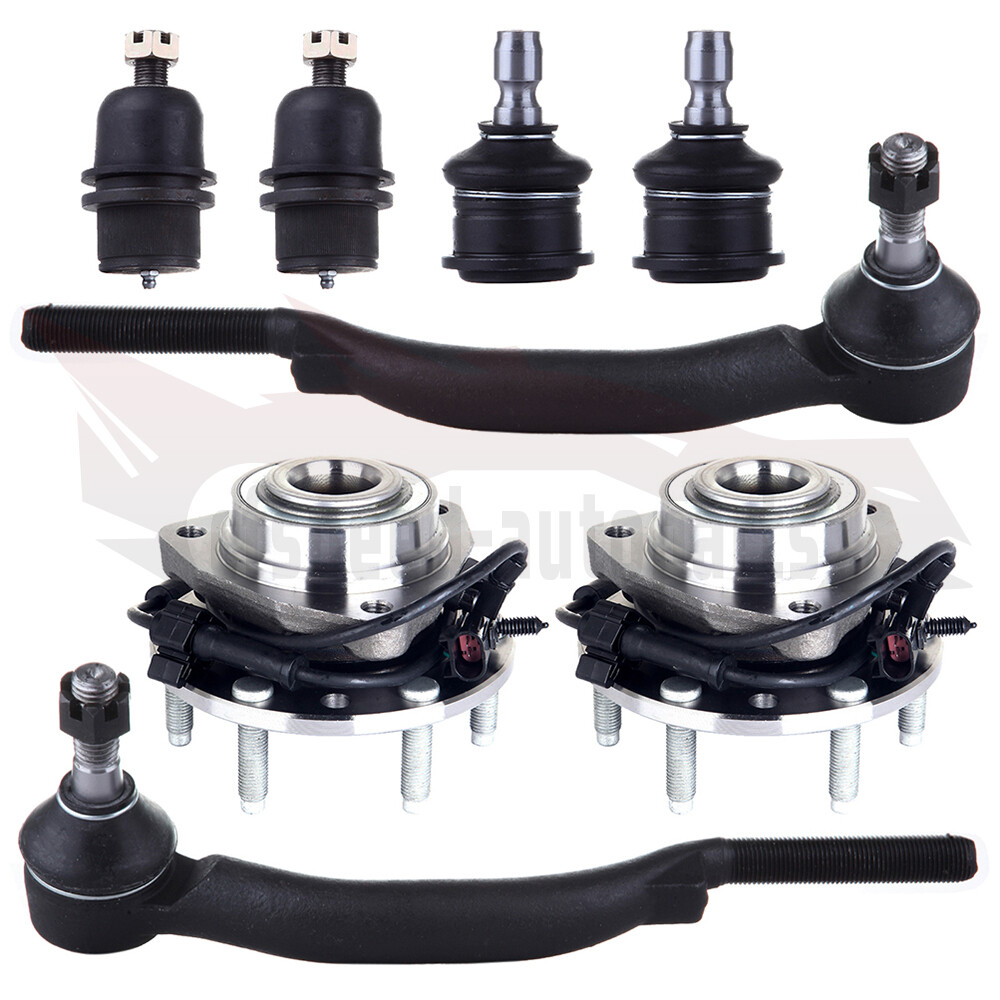 8PCS Wheel Hub & Bearing & Complete Suspension For Trailblazer Envoy Ascender