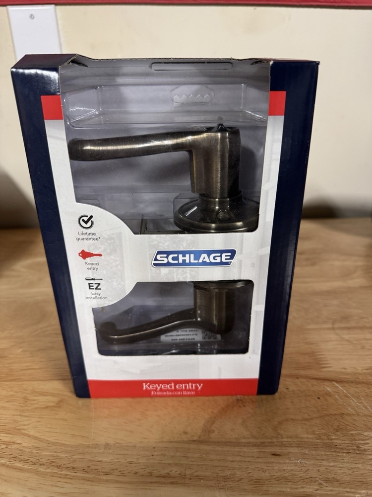 Schlage F51 Flair Lever Entry Door Lock Set in Venetian Bronze 609