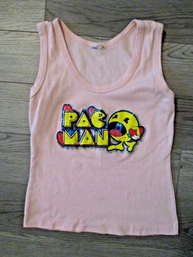 VINTAGE PAC-MAN TANK TOP LIGHT PINK SIZE SMALL
