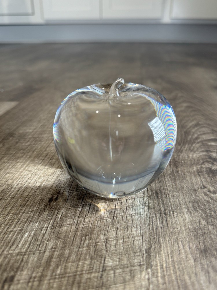 Tiffany & Co  Crystal Apple Paperweight