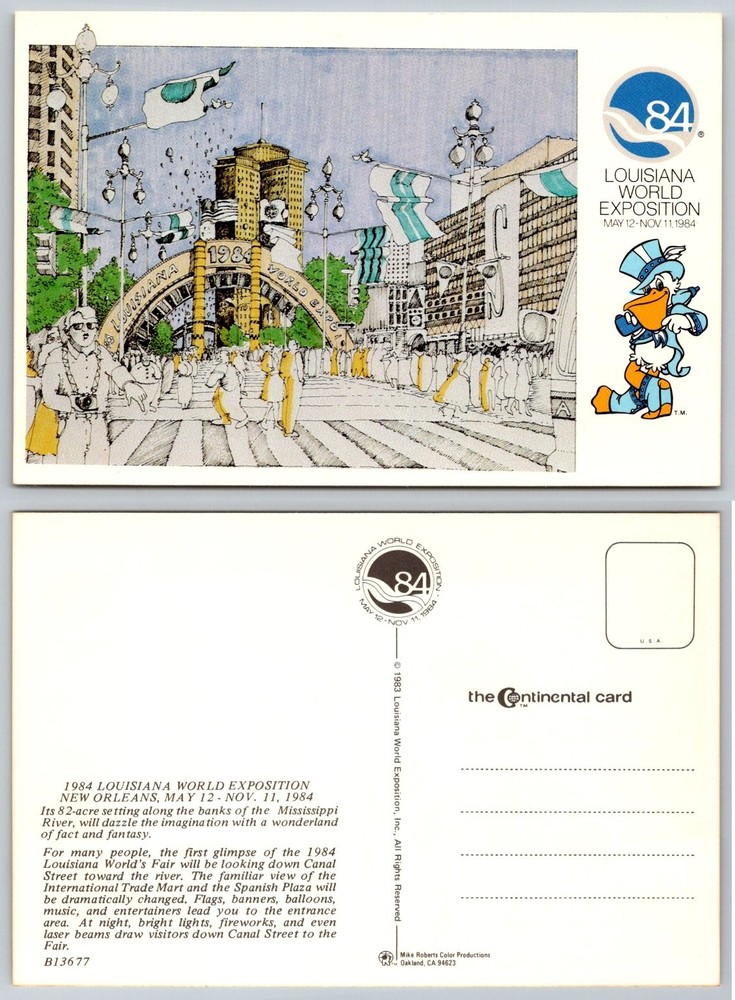 1984 Louisiana World Expo Postcard New Orleans Seymore D. Fair World's Fair