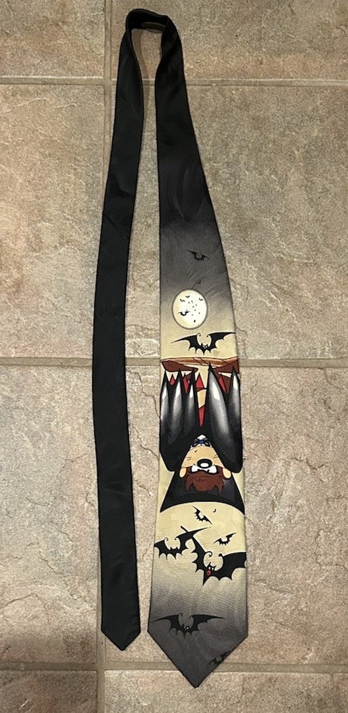 Looney Tunes Taz Tasmanian Devil Black Bat Necktie
