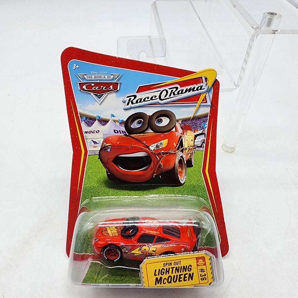 Disney Pixar Movie World of Cars Spin Out Lightning McQueen Die Cast Mattel Toy