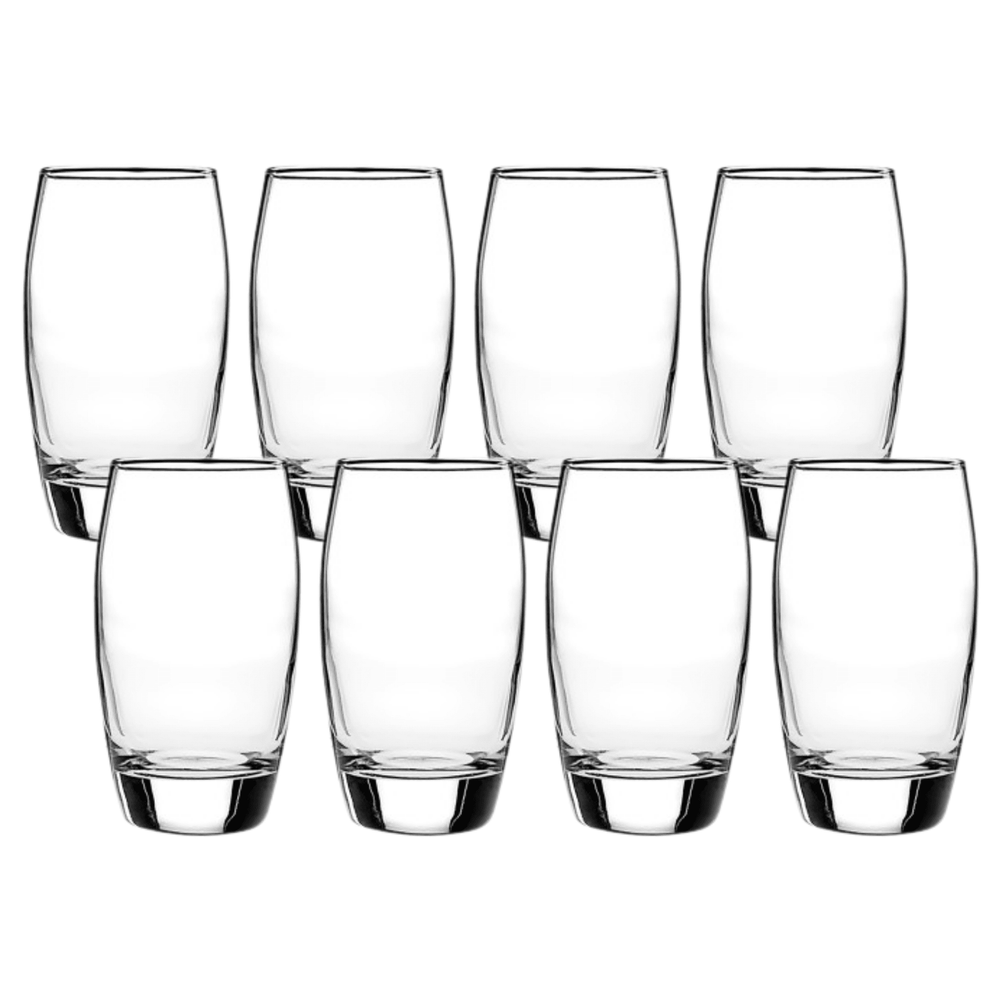 Ellendale 16oz Drinking Glasses Set of 8 for Water Juice or Cocktails