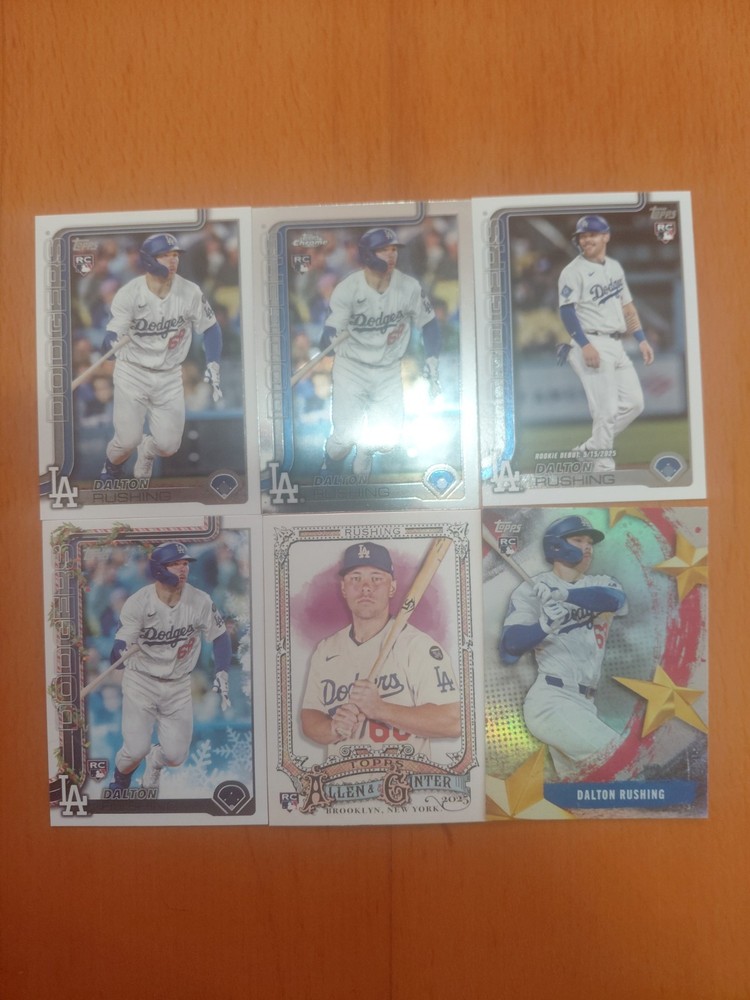 2025 Topps Dalton Rushing (RC) Rookie Baseball Cards Lot Of 6 DIFFERENT