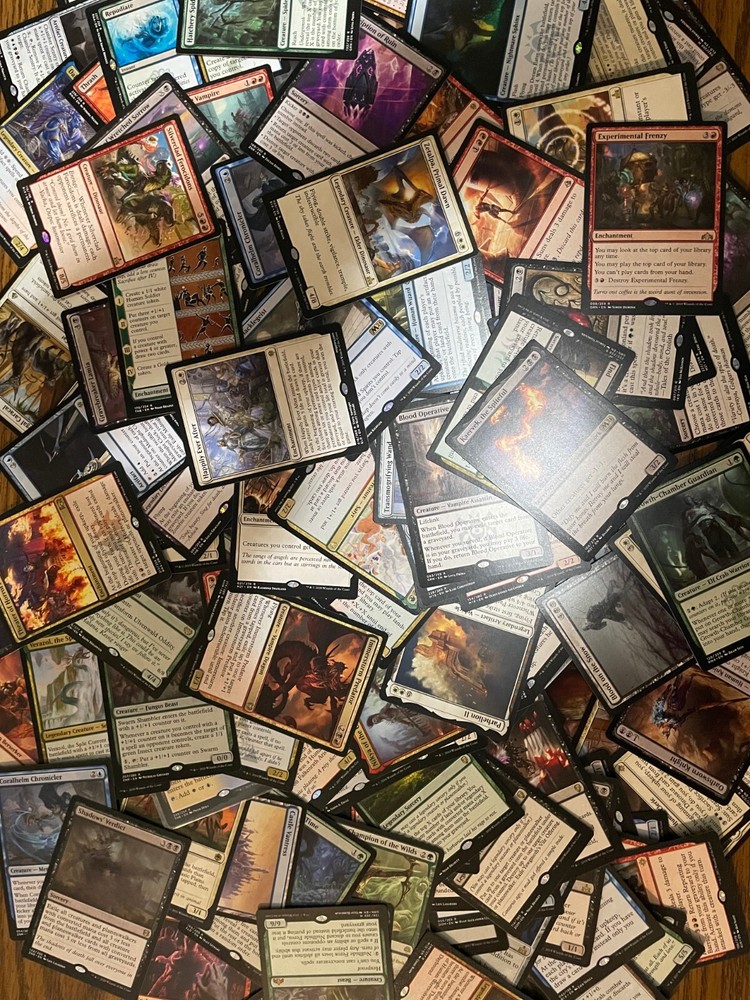 100 Bulk MtG Magic the Gathering Rares and Mythics plus spindown die
