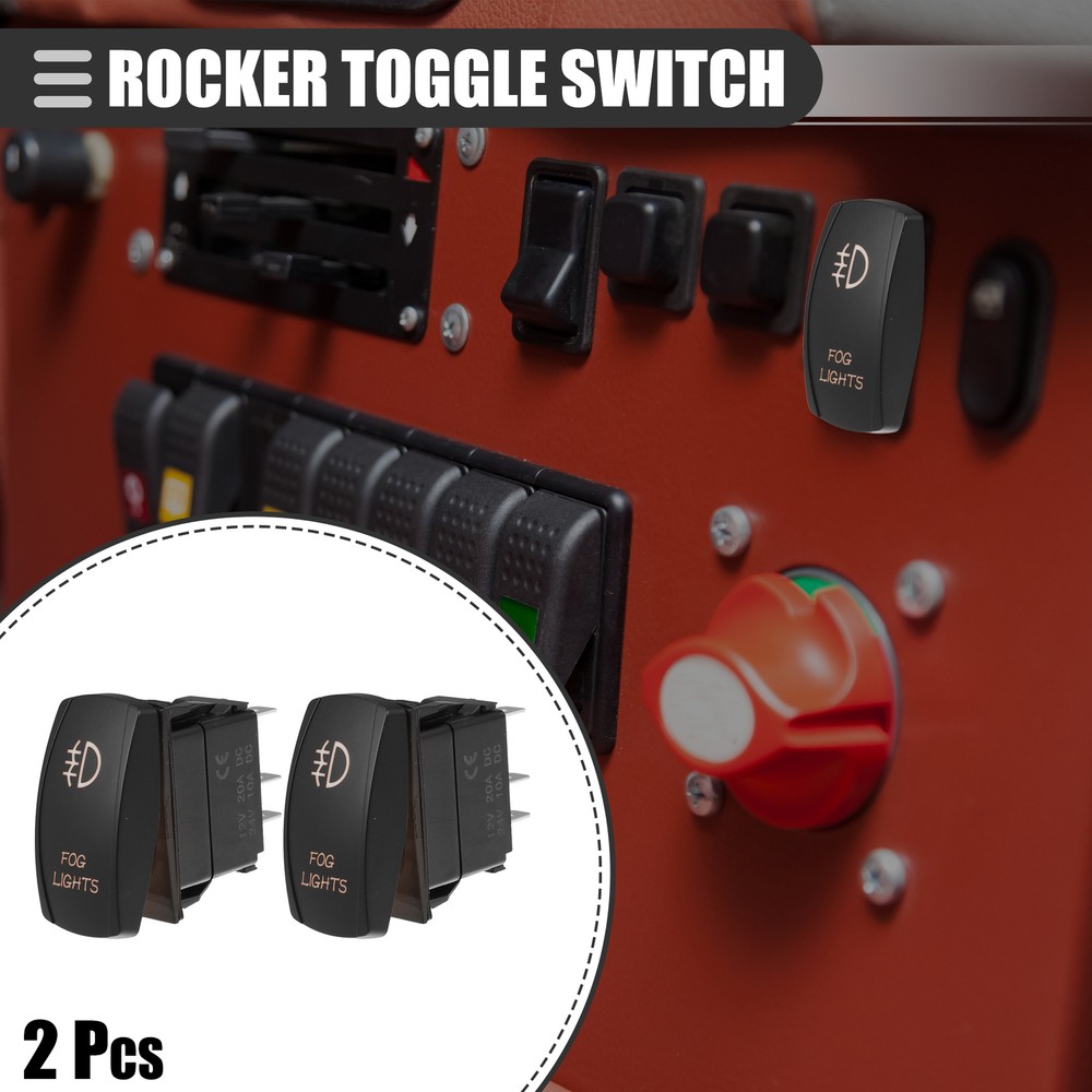 Upgrade with 2 Pcs 5 Pin Toggle Rocker Switch for Car Boat ATV UTV in Orange Laser