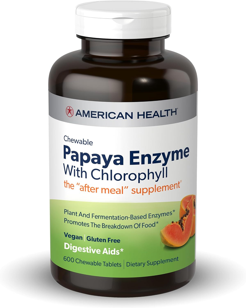 Papaya Enzyme with Chlorophyll Chewable Tablets - 600 Count (200 Total Servings)