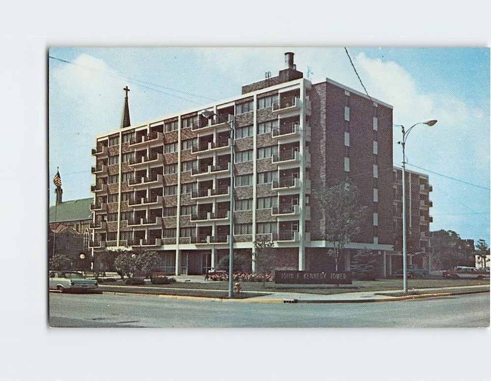 Postcard John F. Kennedy Tower Evansville Indiana USA
