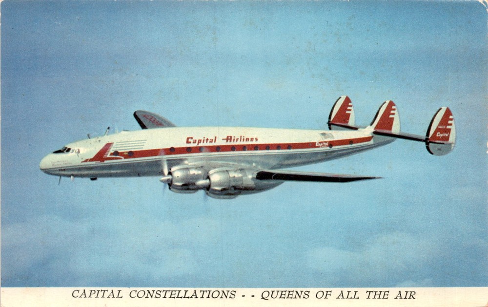 Capital Airlines, Capital, Washington, D. C., Dexter Press, Peurl Postcard