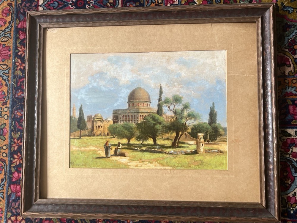 John Douglas Woodward 19th Century Oil Painting Orientalist Temple Mount 1870s