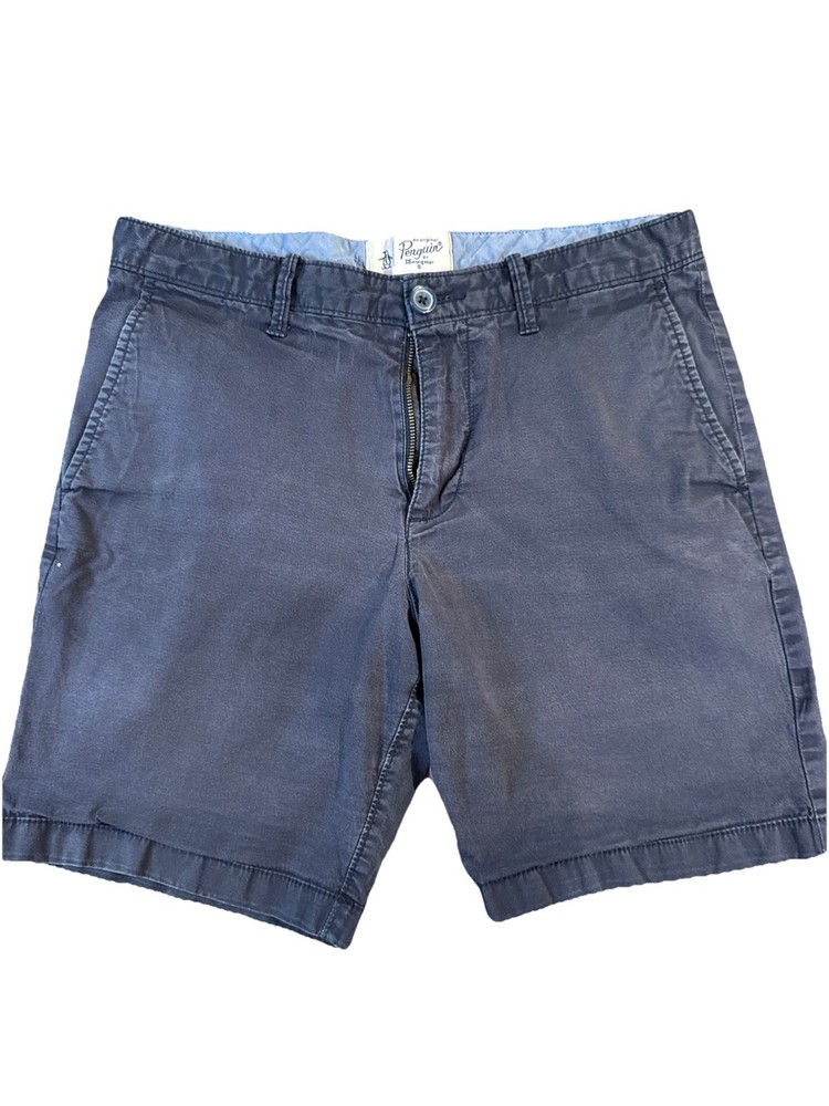 Original Penguin Men's Dark Blue Cotton Blend Chino Shorts Size 30