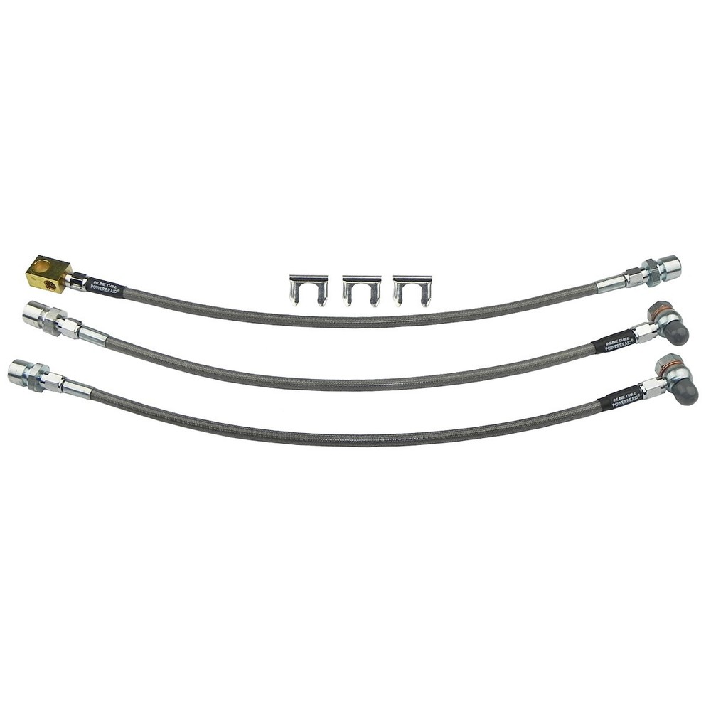 Stainless Brake Hose 3 Hose Kit With Hardware 1977-81 Jeep CJ5 CJ7 Scrambler