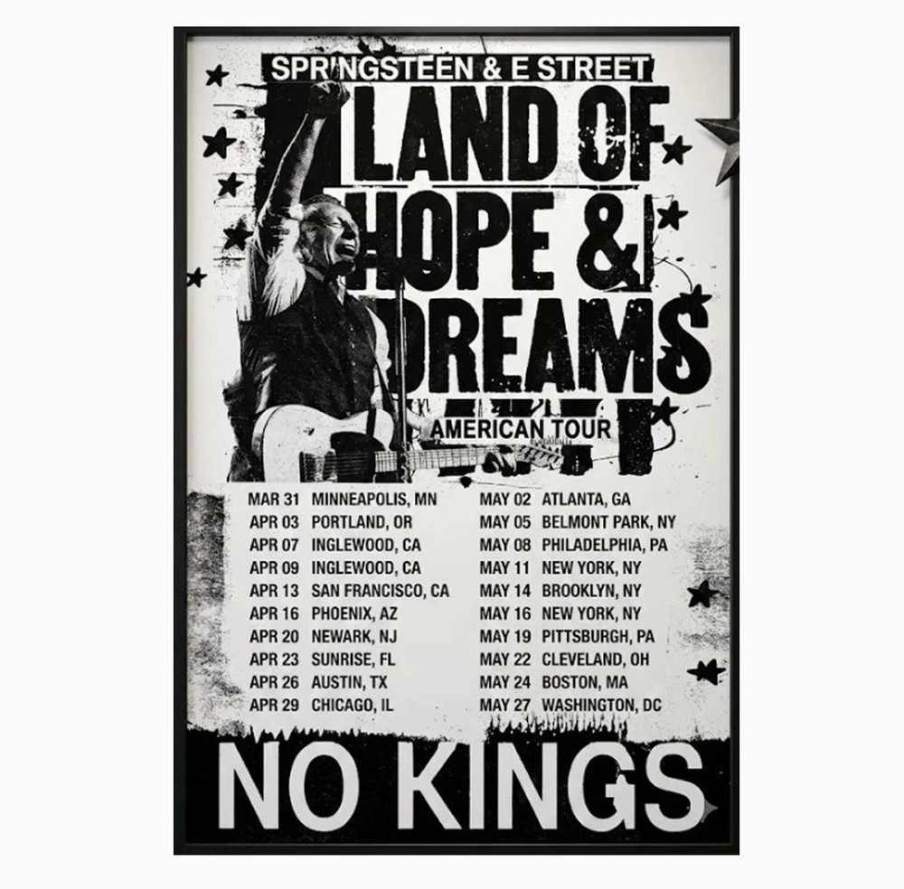 Bruce Springsteen and The E Street Band Land Of Hope & Dreams Tour 2026 Poster