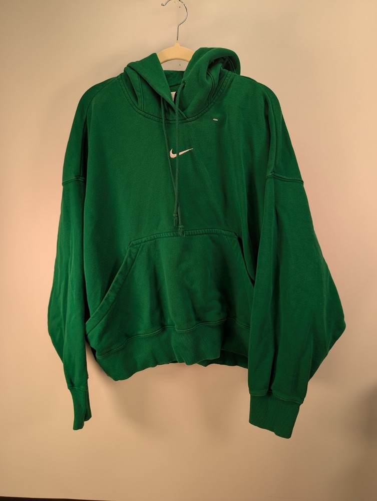 Nike Over Sized Fit Hooded Pull Over Sz Small Emerald Green DQ5858-365 Hoodie
