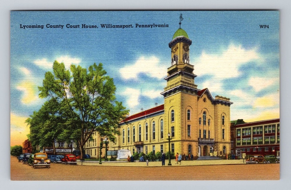 Pennsylvania PA Williamsport Lycoming County Court House Vintage Postcard