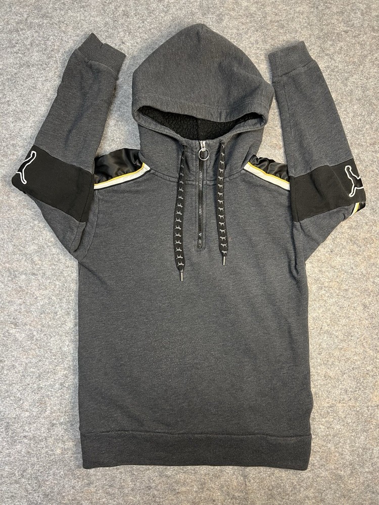 PINK Victorias Secret Lightweight 1/4 Zip Hoodie Black/Gray Size Small