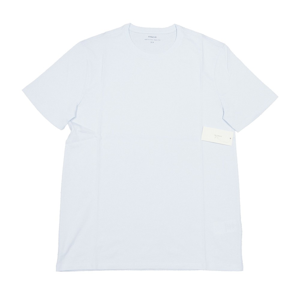 Vince Men's Glacier Light Blue Pima Cotton Crew-Neck Short Sleeve T-Shirt