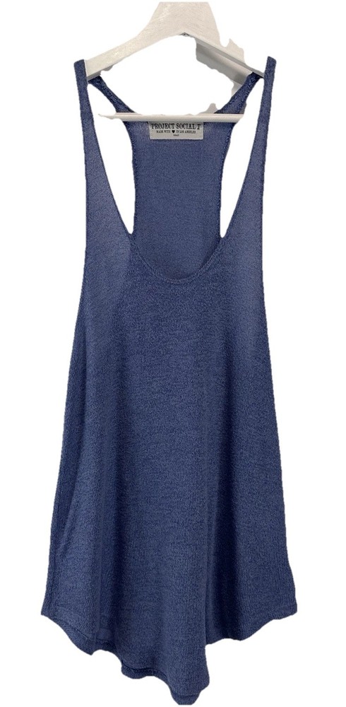 Project Social T Women's Size Small Blue Knit Tank Top Racerback