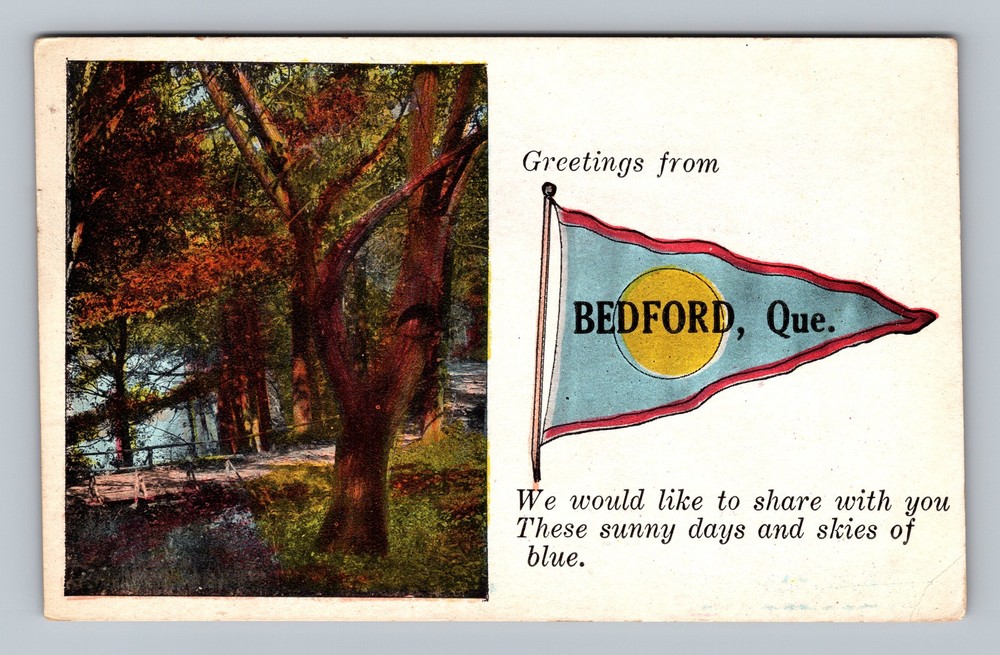 Canada Bedford Quebec Greetings Standard Postal Old Card PC Vintage Postcard